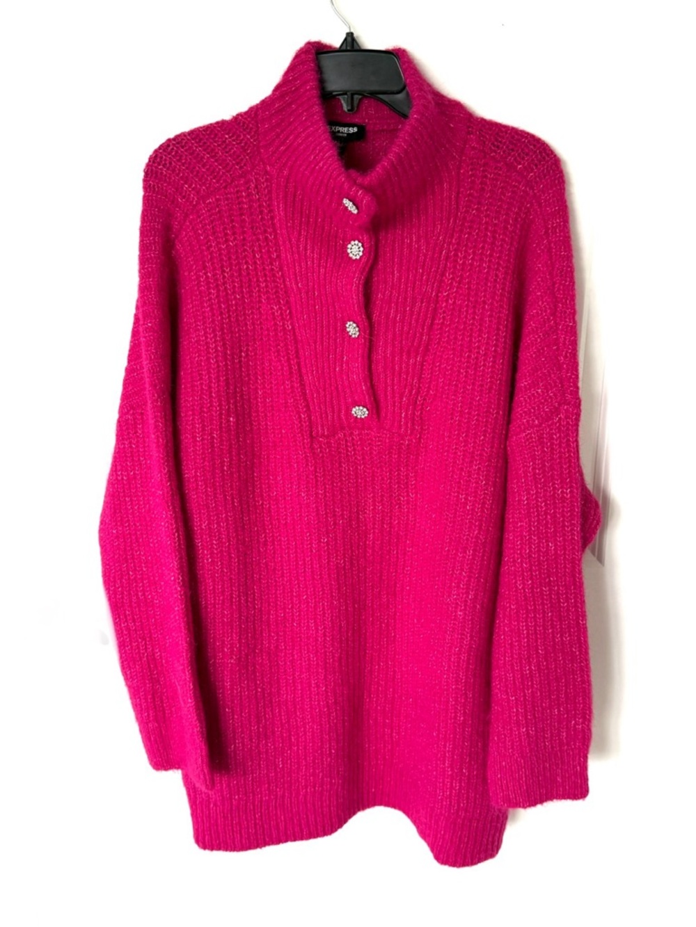 Express Embellished Quarter Snap Sweater NWT Size Extra Large